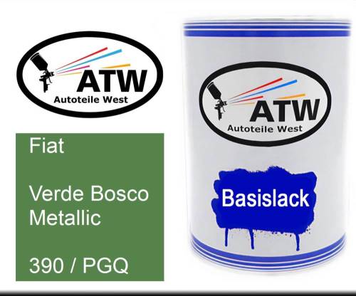 Fiat, Verde Bosco Metallic, 390 / PGQ: 500ml Lackdose, von ATW Autoteile West.